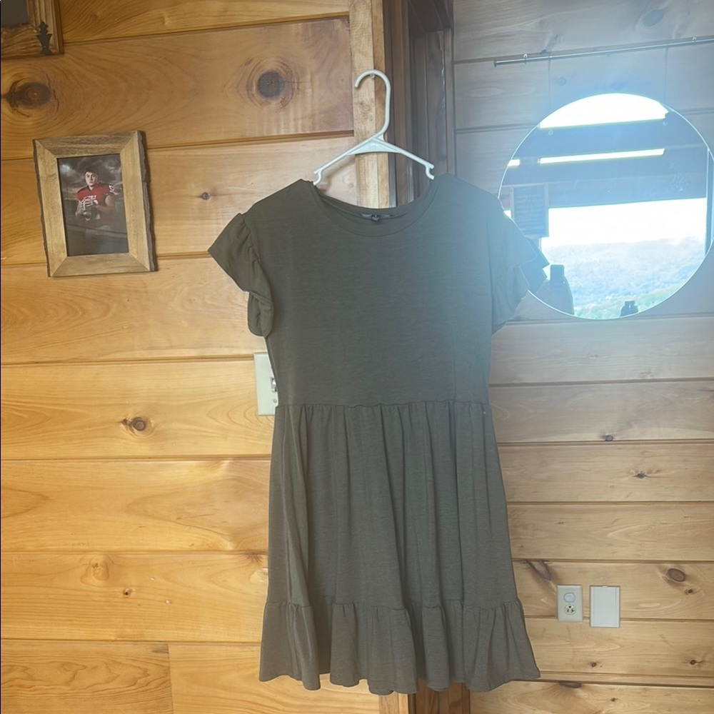 Lulus Sweetest Style Olive Green Tiered Babydoll Dress. New no tags